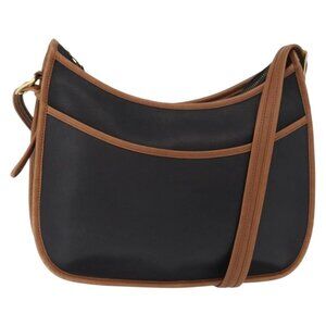 Authentic Coach Shoulder Bag Leather Black Gold